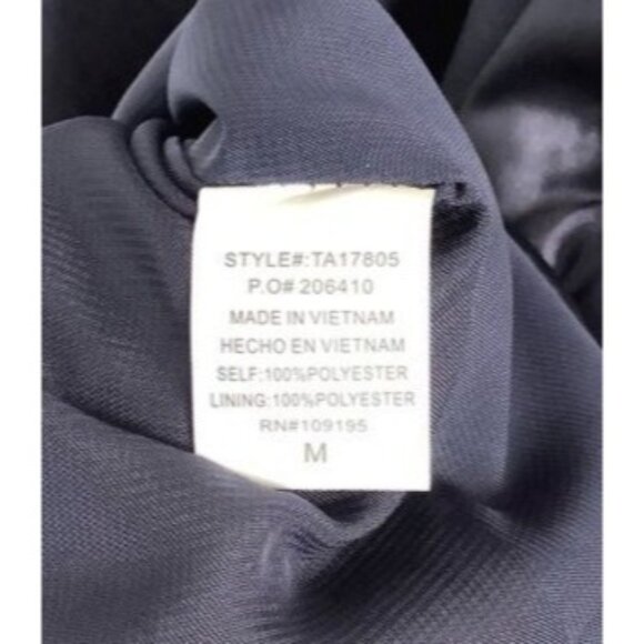 Love J Navy Blue Satin V-Neck Slip Dress Women Medium With Scarf NEW NWT - Picture 7 of 7